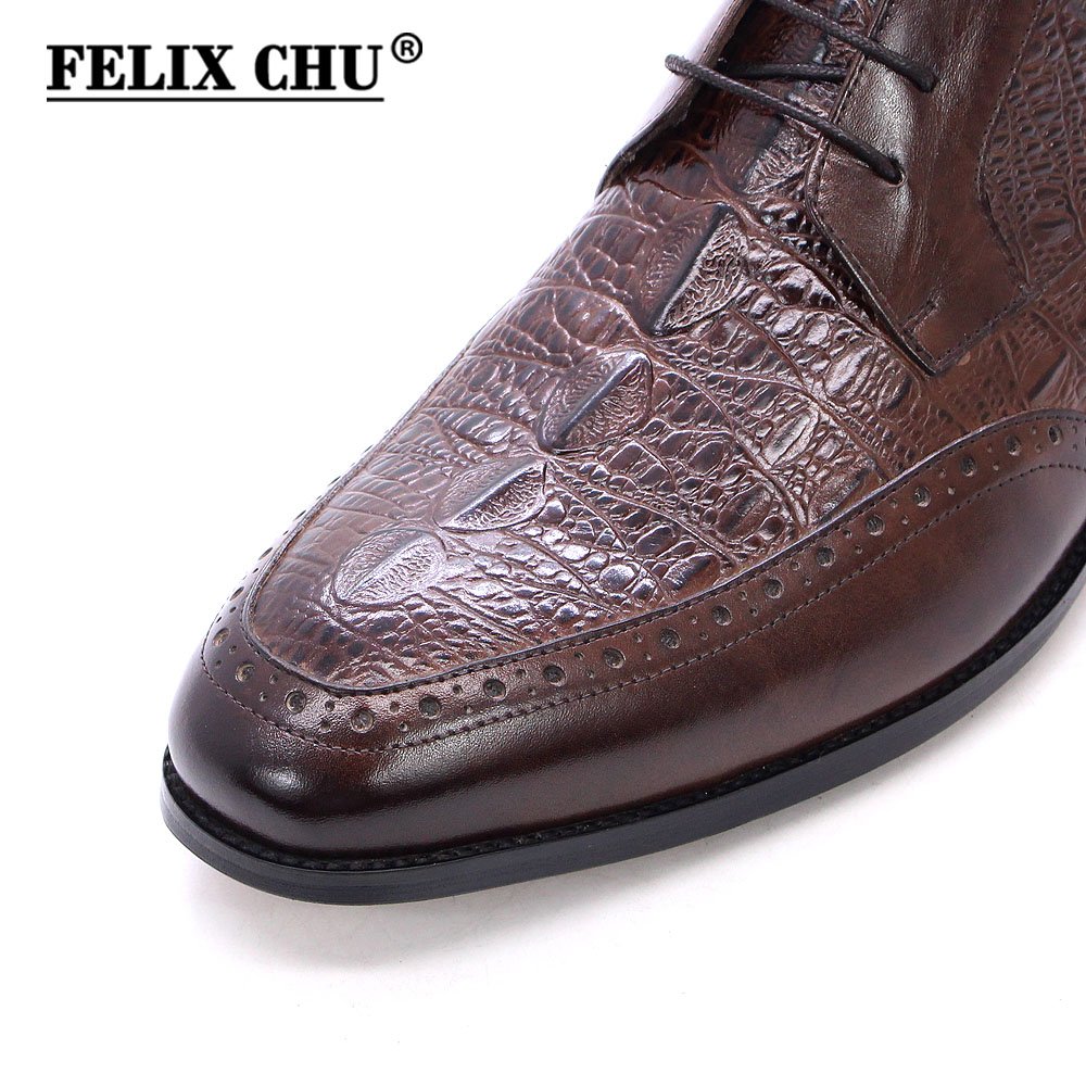 African Style Dress Leather Boot for Men High Top Chelsea Boots with Pointed Closed Toe Printed Design for School Boy
