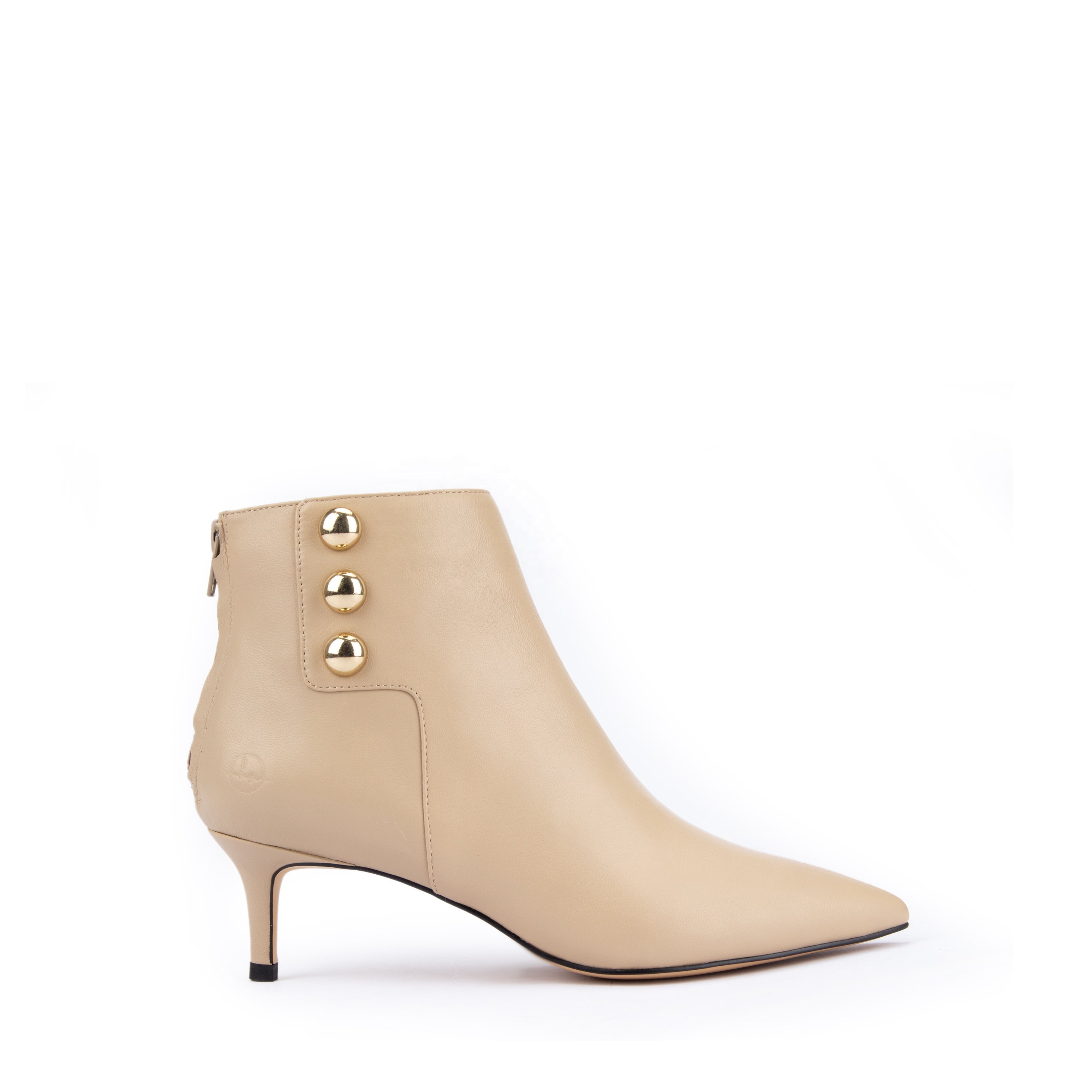 2024 New Design Mature Women Luxury Winter Warm Pointed Toe Pu Leather Kitten Heel Boots Women Ankle Boots High Heel