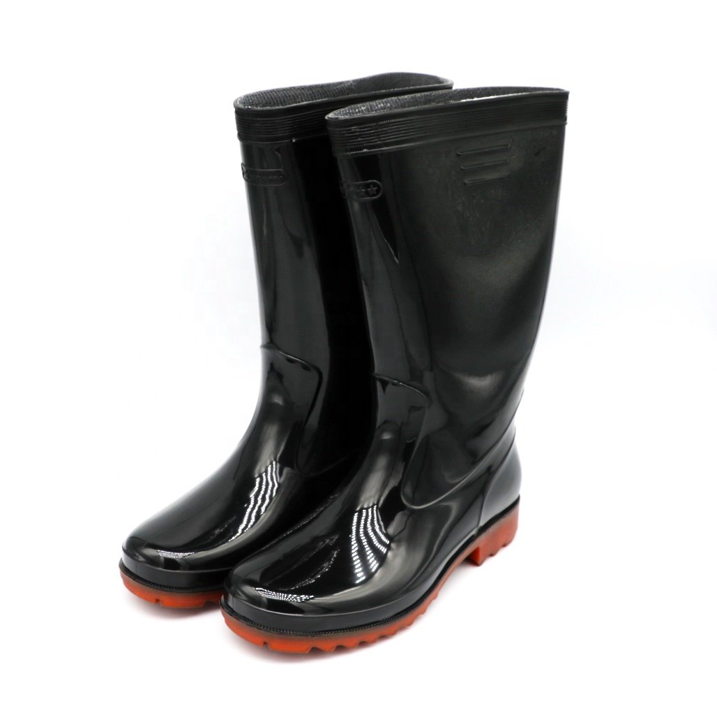 Low Price PVC Customized Work High Canister Boots Cheap New Design Outdoor Work Wellington Rain Boots