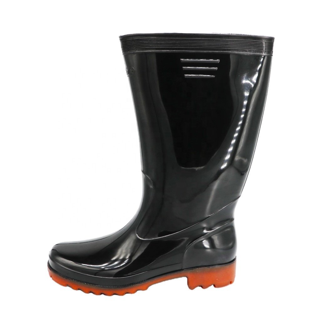 Low Price PVC Customized Work High Canister Boots Cheap New Design Outdoor Work Wellington Rain Boots