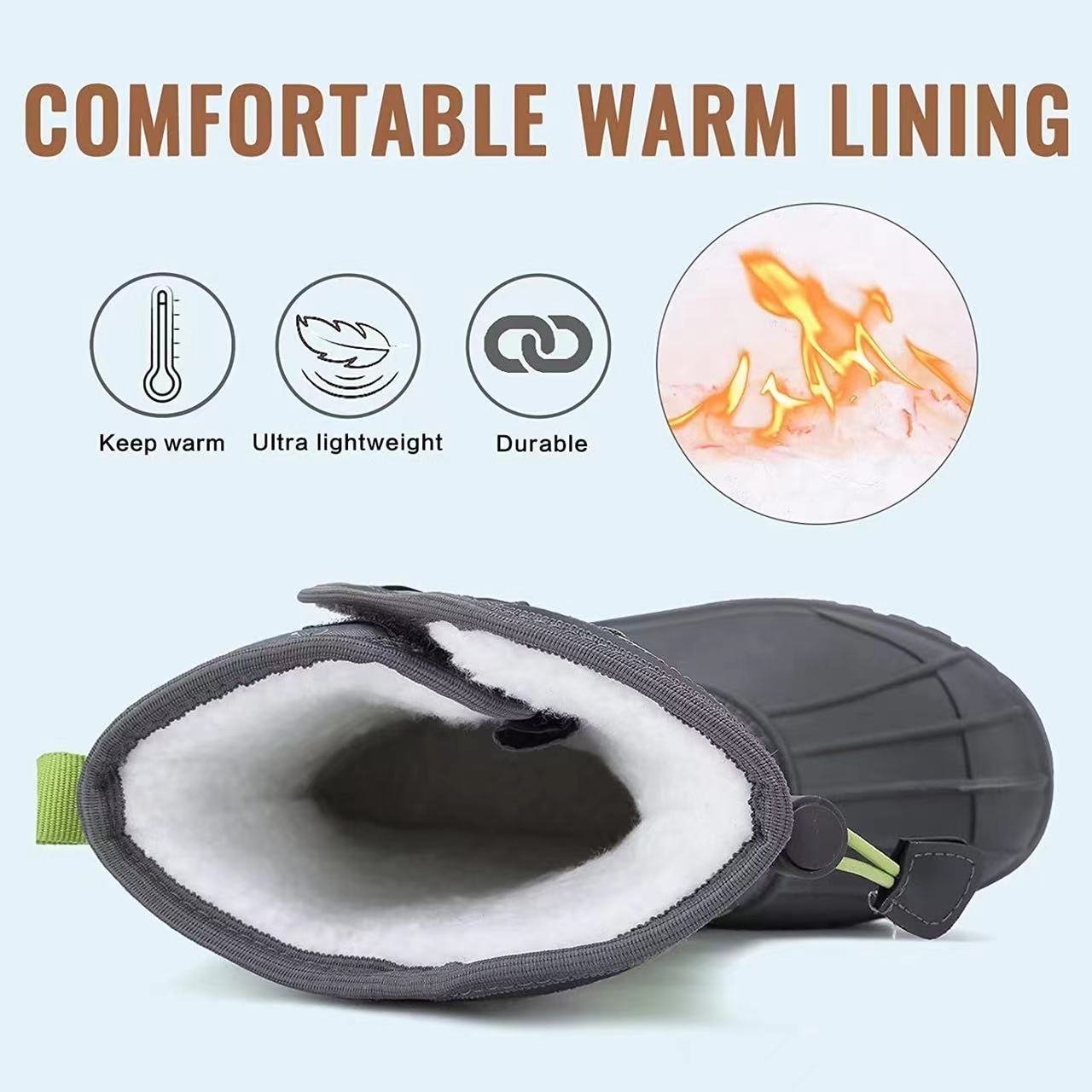 classic popular Anti-slip rubber Tpr sole waterproof Custom kids girl boy outdoor warm snow boots