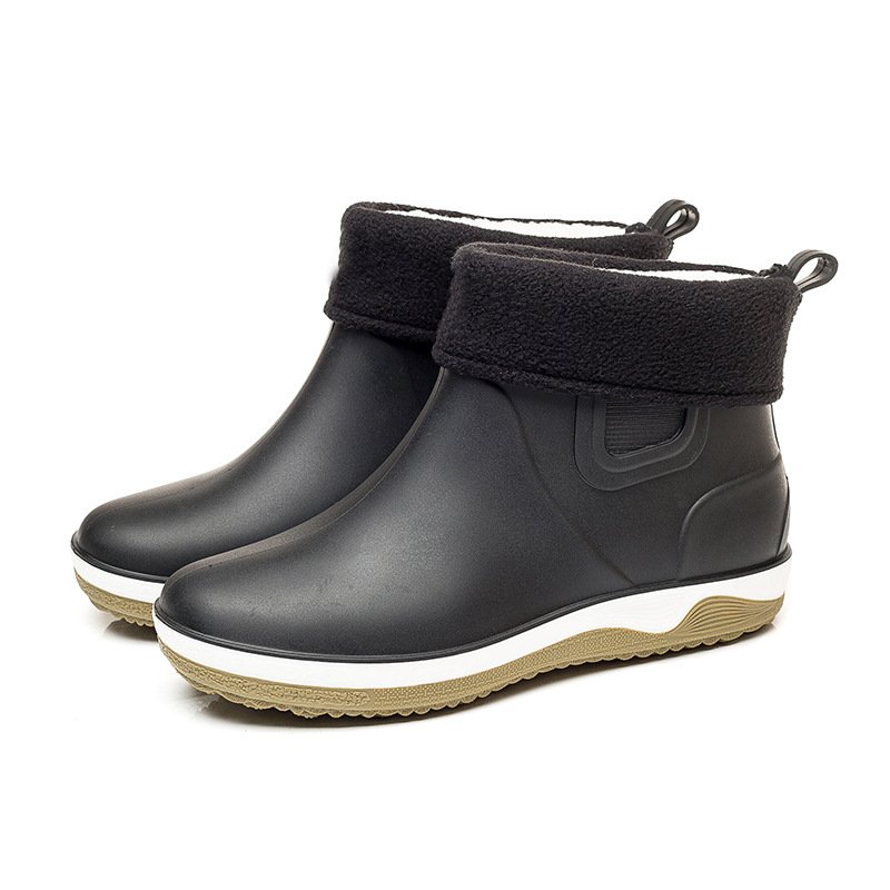 2023 New Fashion Trendy Edition Low Barrel Men's Warm Rain Boots safety Kitchen Fishing Car Washing Work Shoes and Boots