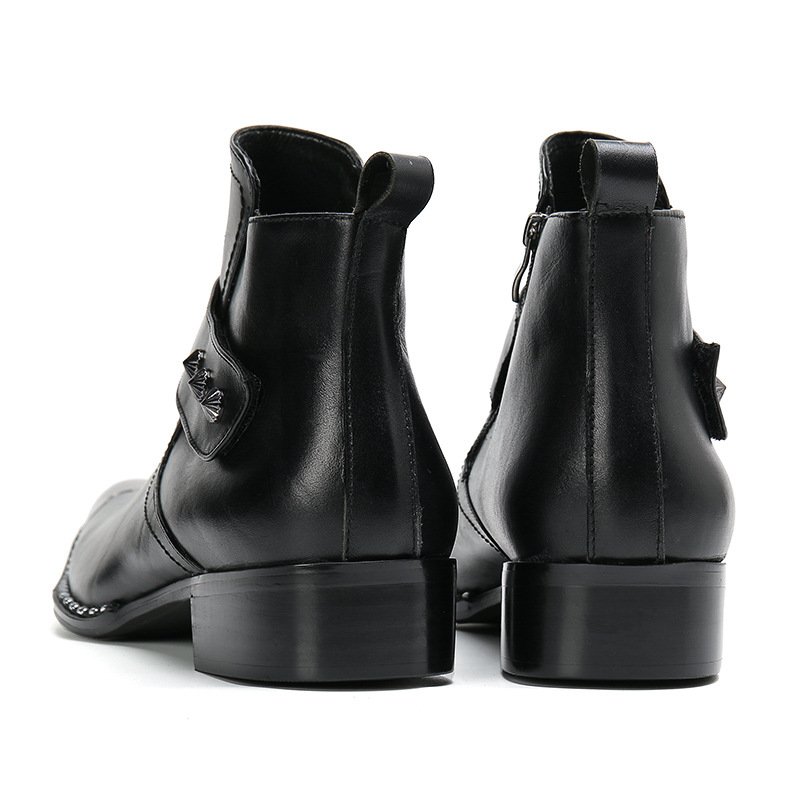 Men'S Autumn And Winter Martin Boots Men'S Black High Top Zipper Boots