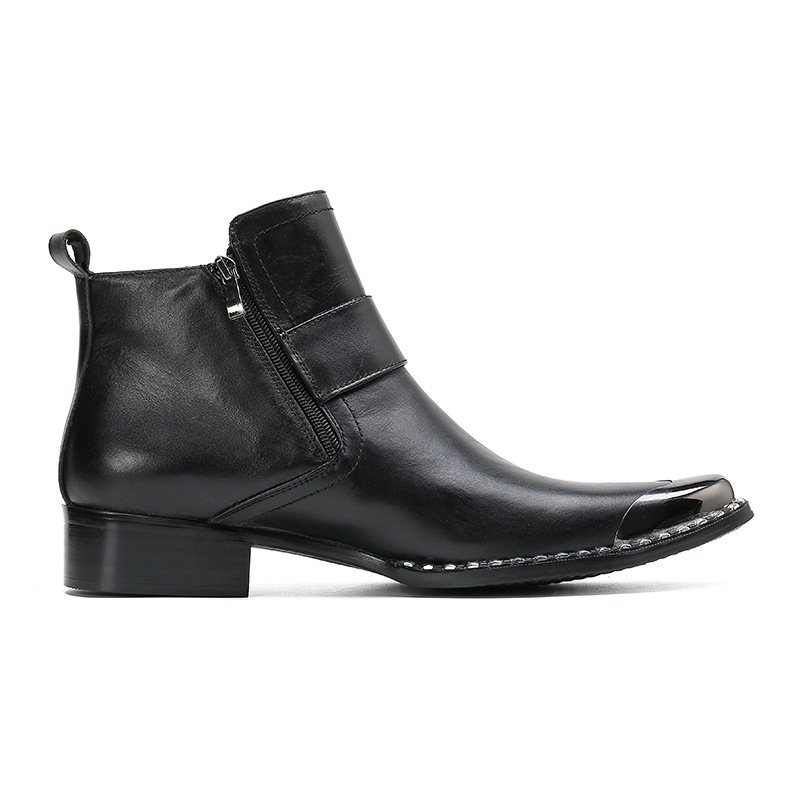 Men'S Autumn And Winter Martin Boots Men'S Black High Top Zipper Boots