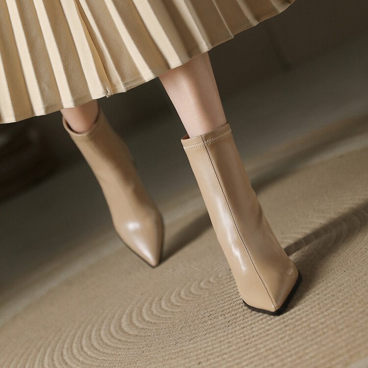 Cialisa Hot Sale New Arrival Fall Winter Women Comfortable Ladies Ankle Boots Block High Heel Shoes