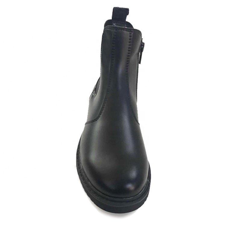 Choozii Wholesale Classic Black Genuine Leather Winter Boots Woman Kids Ankle Chelsea Boots