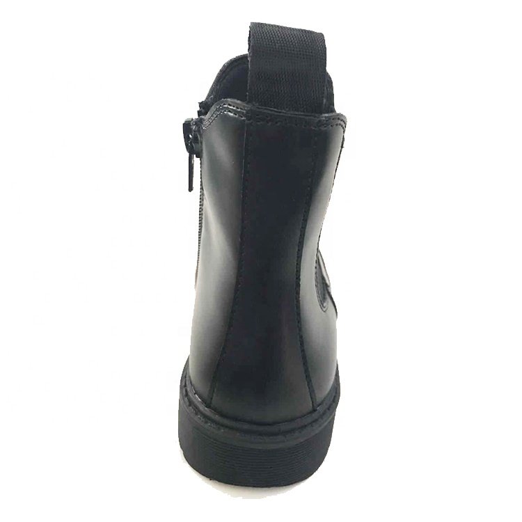 Choozii Wholesale Classic Black Genuine Leather Winter Boots Woman Kids Ankle Chelsea Boots