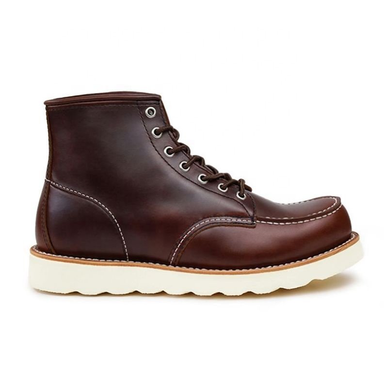 Goodyear Men's Winter Boots in Western Style Genuine Leather Lace-Up Closure Breathable and Height Increasing Safety Shoes