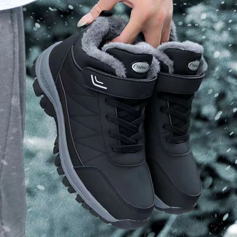 upper fleece Lining Outdoor shoes Water Resistant shoes Men Warm Snow Boots Winter Hiking Boots men winter walking shoes