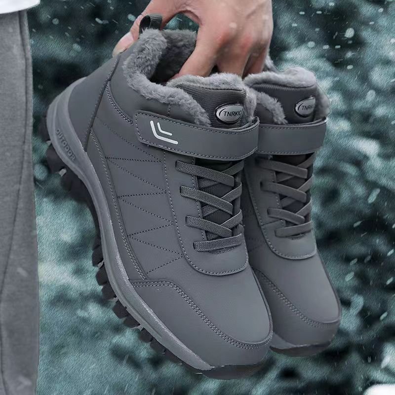 upper fleece Lining Outdoor shoes Water Resistant shoes Men Warm Snow Boots Winter Hiking Boots men winter walking shoes