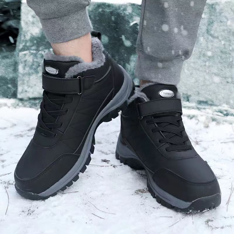 upper fleece Lining Outdoor shoes Water Resistant shoes Men Warm Snow Boots Winter Hiking Boots men winter walking shoes