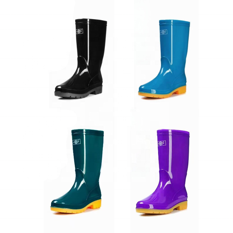 Wholesale PVC Waterproof Women Color Adult Rain Boots