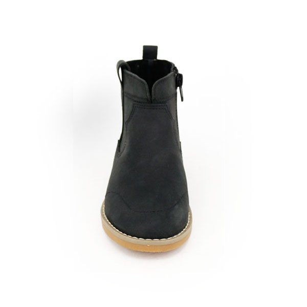 Western Cowboy Children Winter Black Leather Flat for Kids Girls Kids Ankle Boots