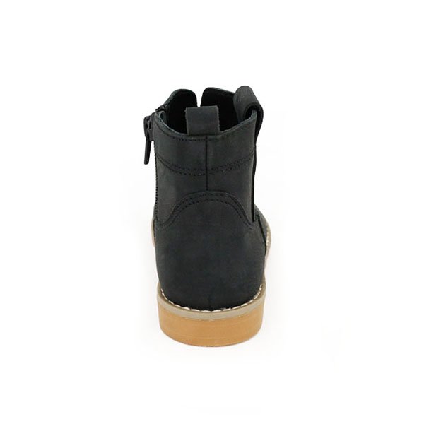 Western Cowboy Children Winter Black Leather Flat for Kids Girls Kids Ankle Boots
