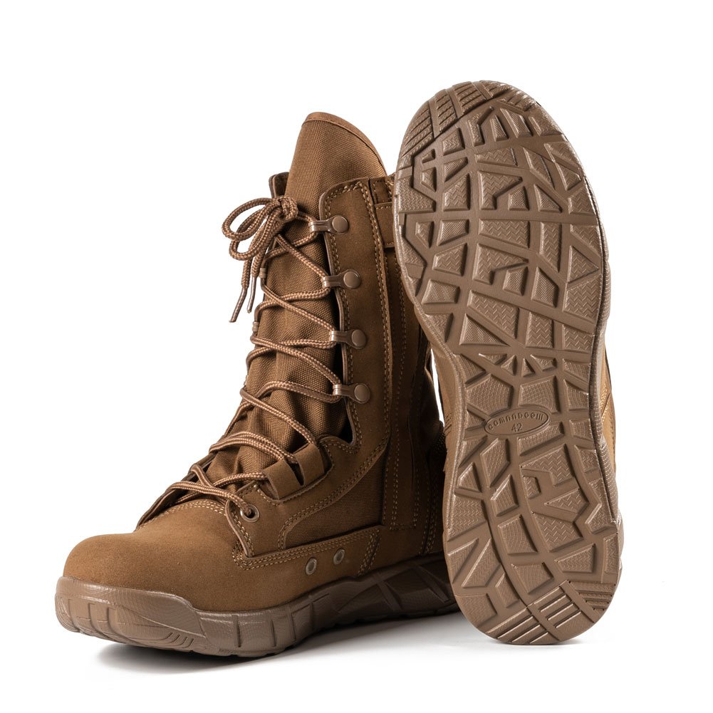 Desert Combat Cow Llather Khaki Boots Men's Shoes Breathable with Zipper