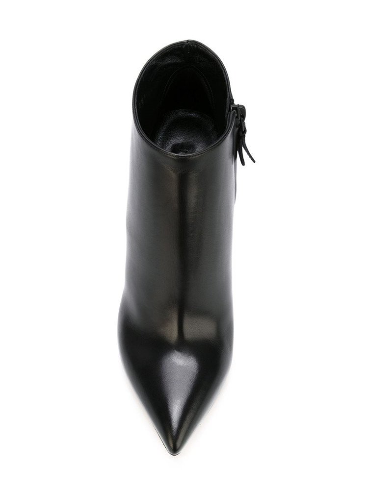 High Quality Black Genuine Leather Pointed Toe Platform ladies High Heel short boots Women