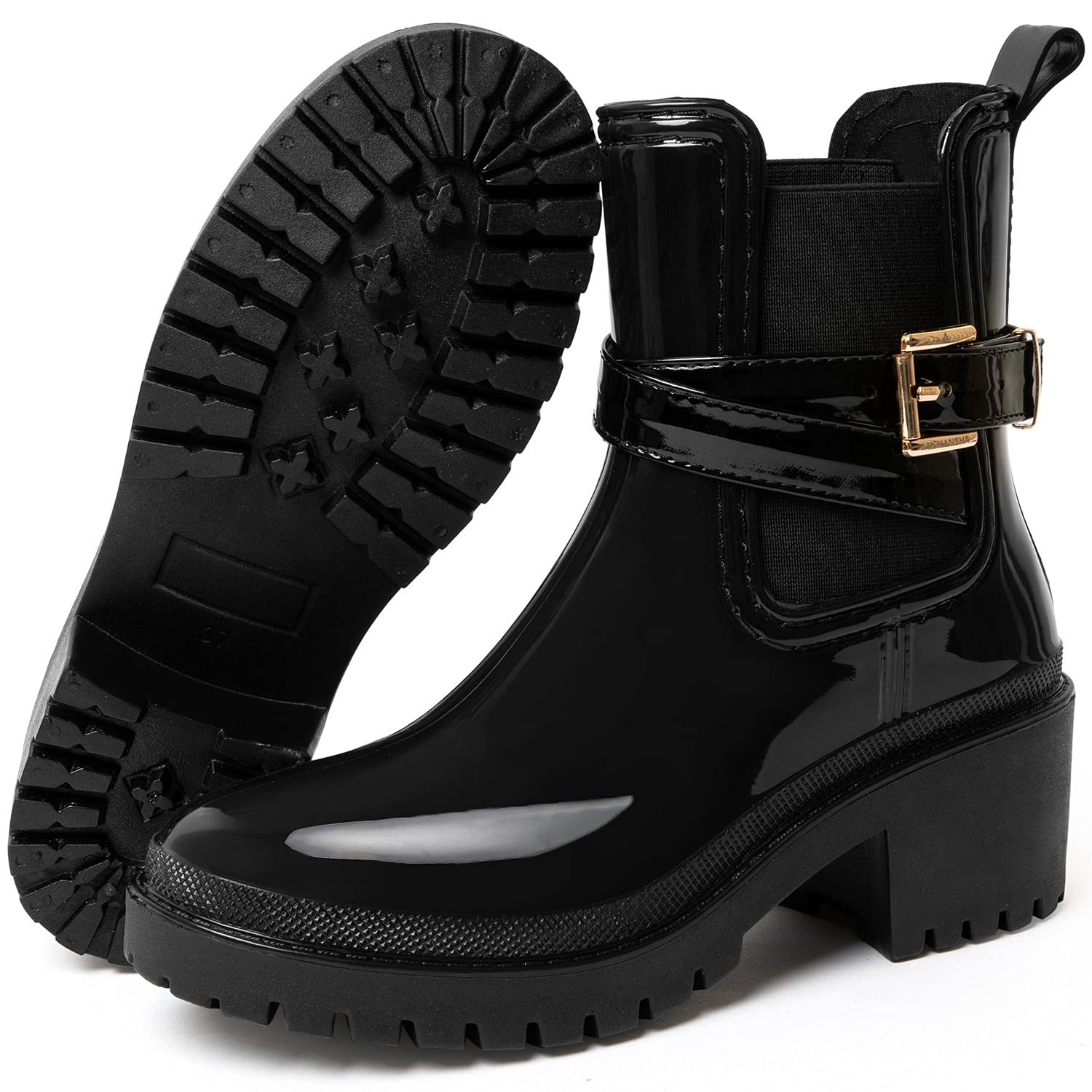 Adults Rainproof Waterproof Walking Style Shoes Boots Woman Shoes With Thick Heel