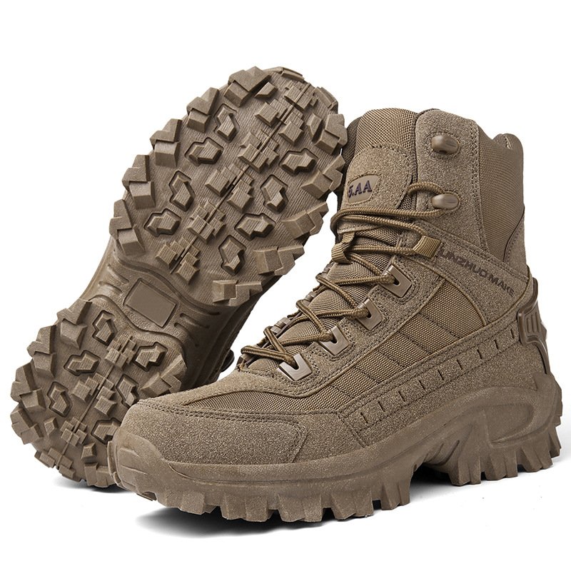 Factory Lace Up Deser Men Safety Boots Shoes Outdoor Ankle Hiking Boots Trekking Walking Shoes tactical boots black