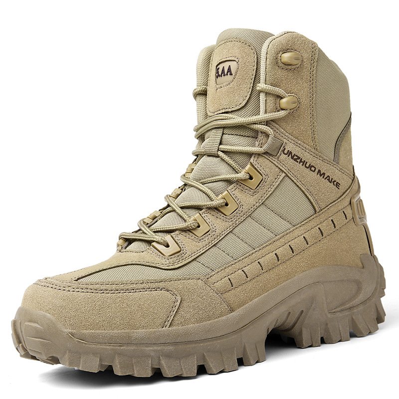 Factory Lace Up Deser Men Safety Boots Shoes Outdoor Ankle Hiking Boots Trekking Walking Shoes tactical boots black