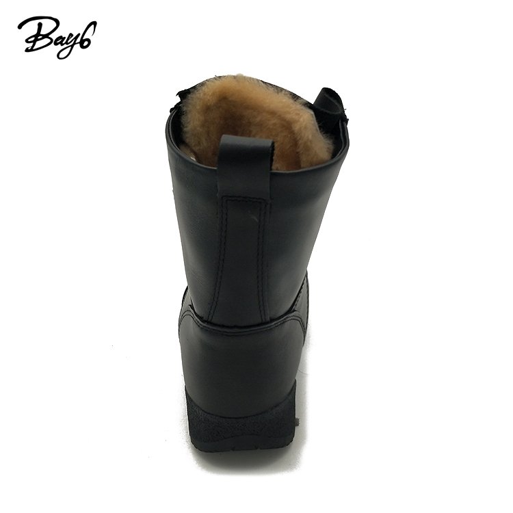 Winter Black 7 Inch Rubber Genuine Leather Men Casual Hiking Boots
