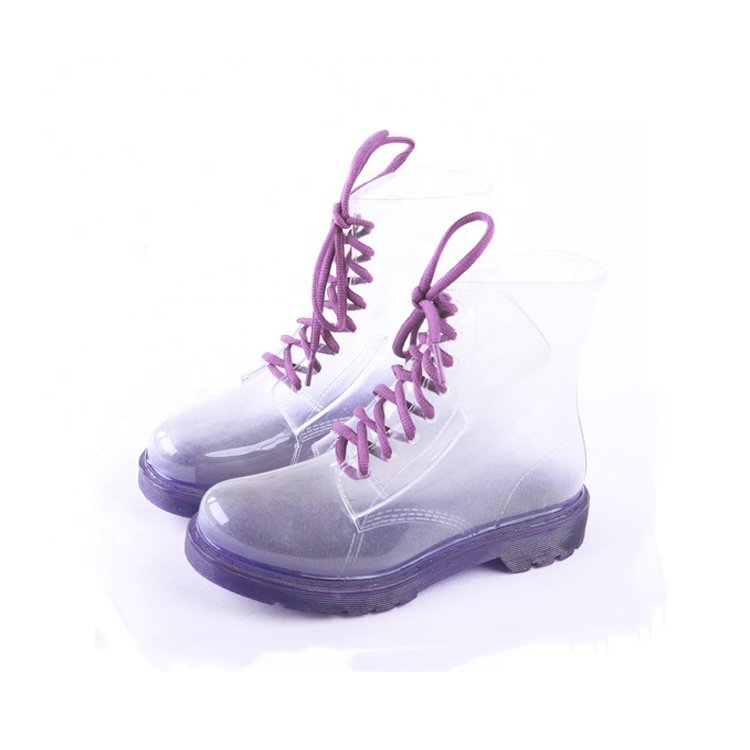 Women hot selling wellington cheap waterproof transparent pvc rain boots fashion ladies wellington boots