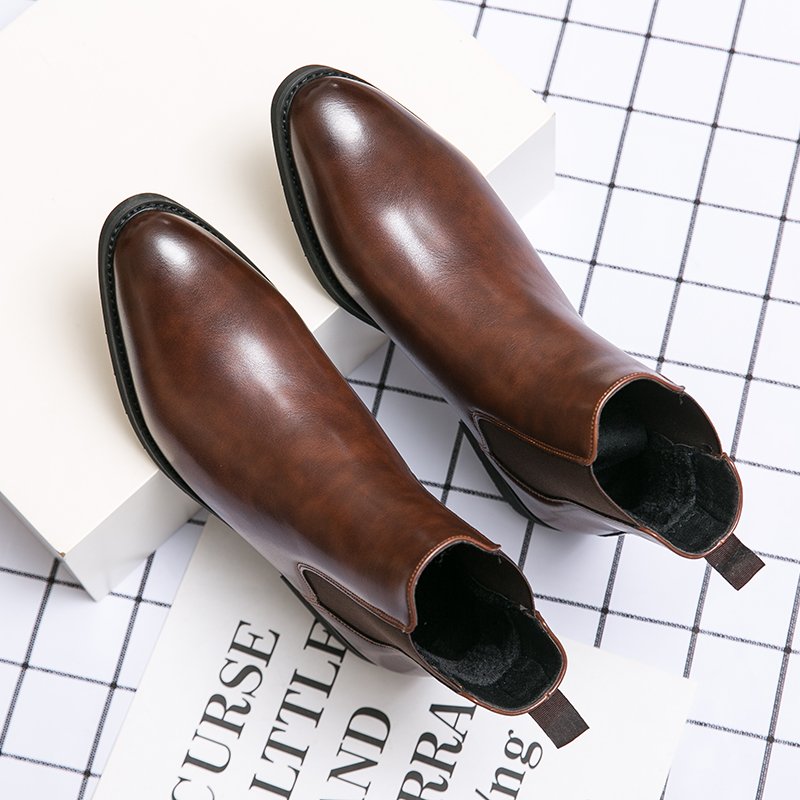 Big Size 38-48 Cotton for Winter Ankle Chelsea Leather Boots Summer Winter Usable Pointed Toe Men Snow Boots