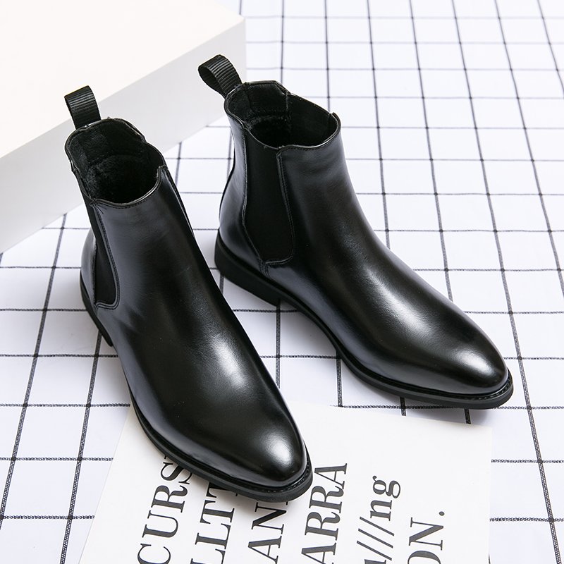 Big Size 38-48 Cotton for Winter Ankle Chelsea Leather Boots Summer Winter Usable Pointed Toe Men Snow Boots