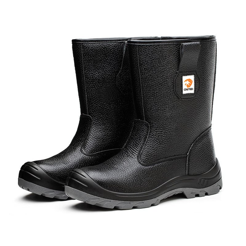 DUNGOOD Brand Work Boot Fashion Black Anti Slip Waterproof Leather Steel Toe Safety Shoes for Men Heavy Industry