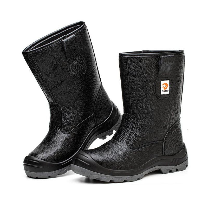 DUNGOOD Brand Work Boot Fashion Black Anti Slip Waterproof Leather Steel Toe Safety Shoes for Men Heavy Industry