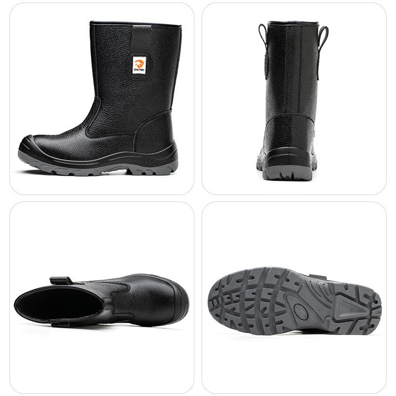 DUNGOOD Brand Work Boot Fashion Black Anti Slip Waterproof Leather Steel Toe Safety Shoes for Men Heavy Industry