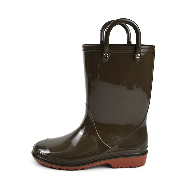 Eco-friendly Waterproof Pvc Safety Rain Boot with Handle Kids Boots Children Popular Unisex Outdoor Shoes Midi PVC Material