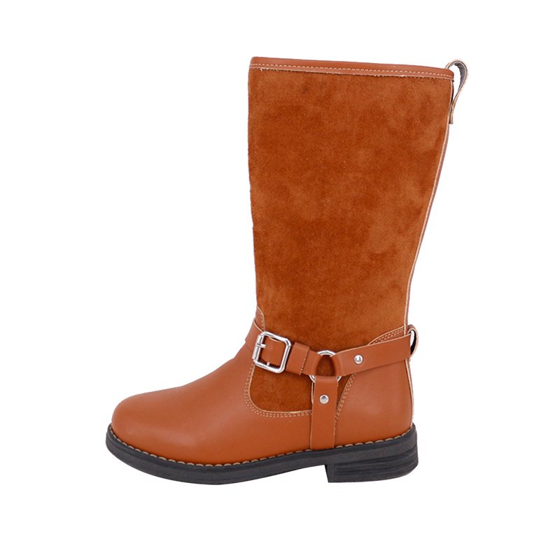 2022 New Arrivals Brown Knee Length Boots for Women PU Leather Flat Shoes Fashion Thigh High Boots for Ladies