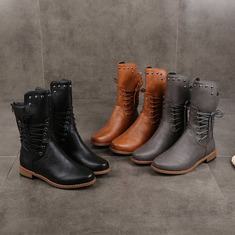 Winter Thick Sole over the knee boots thigh high Breathable Stretch Round Toe Women Flats Thigh High Boots