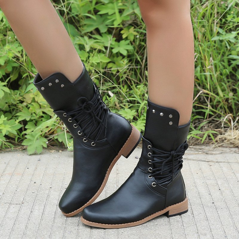 Winter Thick Sole over the knee boots thigh high Breathable Stretch Round Toe Women Flats Thigh High Boots
