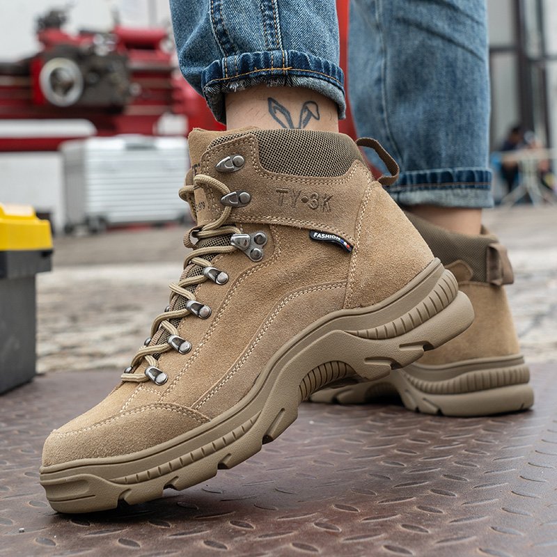 1.8mm Suede Cowhide Brand Anti-puncture Steel Toe Industrial Men Safety Shoes Boot Hot Sale