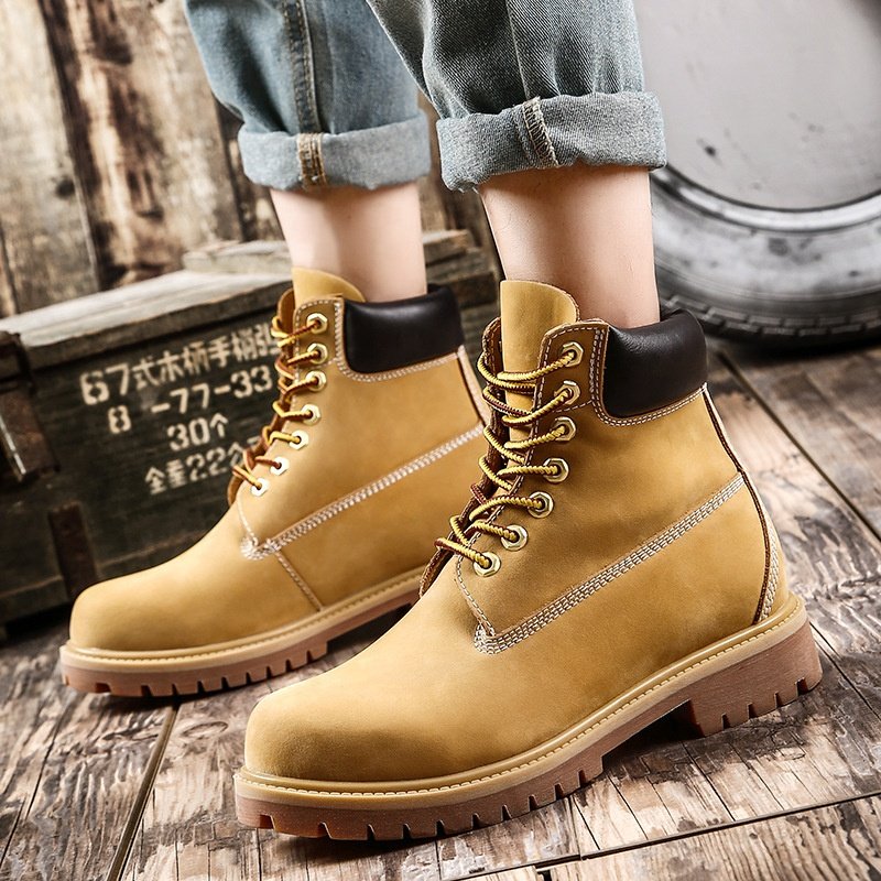 wholesale Yellow Martin Boots Anti-Skid Fashion Wear snow boots Brown Catwalk Safety Shoes Boots Men