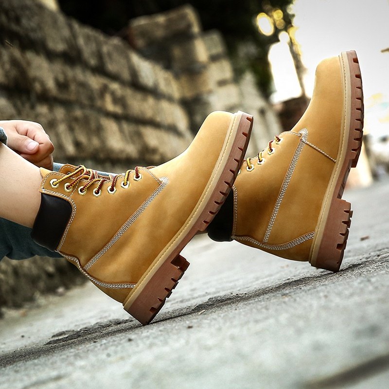 wholesale Yellow Martin Boots Anti-Skid Fashion Wear snow boots Brown Catwalk Safety Shoes Boots Men