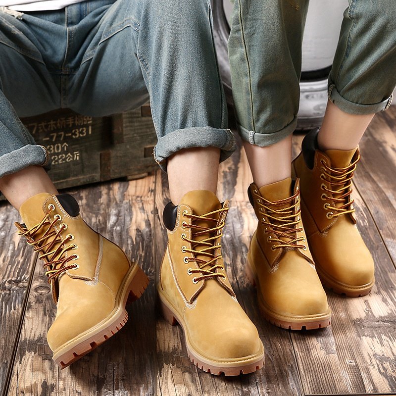 wholesale Yellow Martin Boots Anti-Skid Fashion Wear snow boots Brown Catwalk Safety Shoes Boots Men
