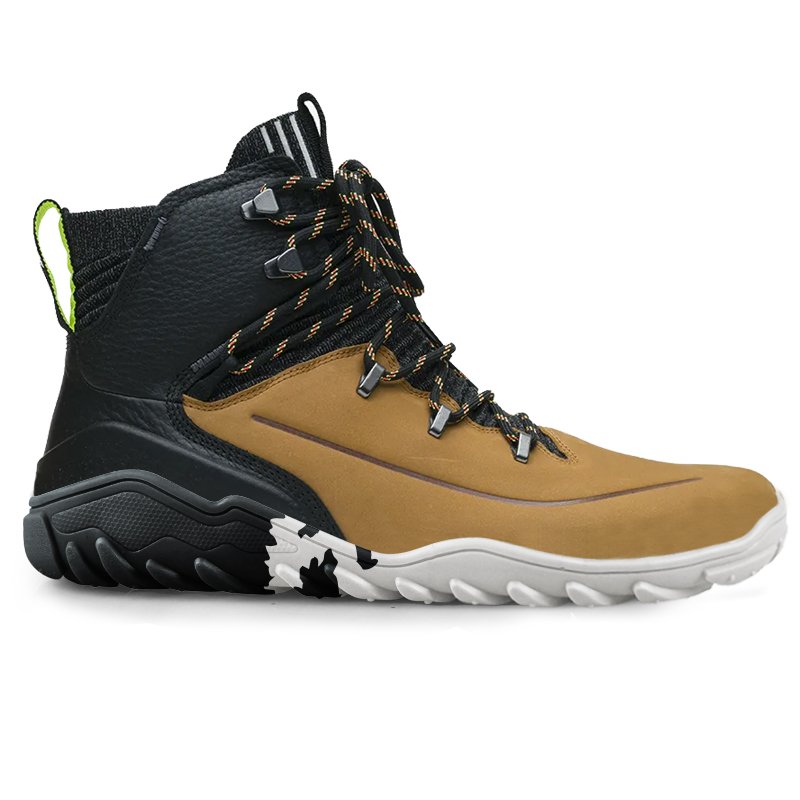outdoor PU leather upper waterproof men barefoot hiking boots