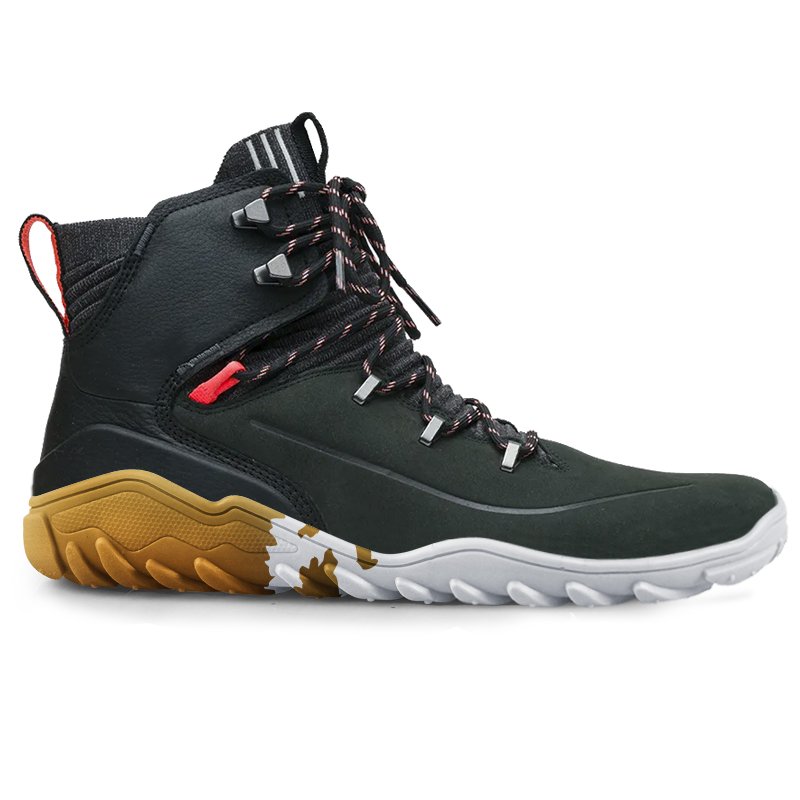 outdoor PU leather upper waterproof men barefoot hiking boots