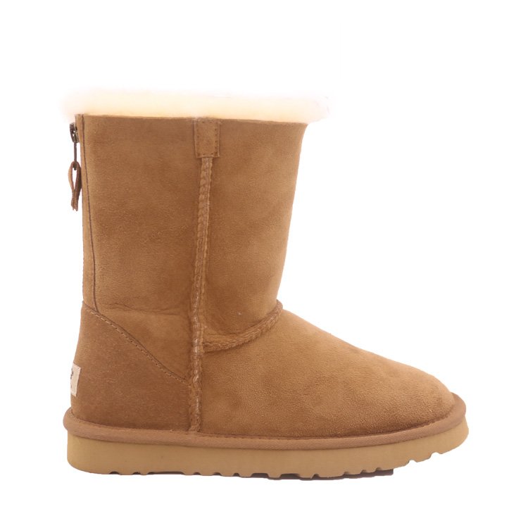 CF-157 Winter Factory Genuine Leather One Button And Bowknot Design shoes women boots economical For Women Wholesale