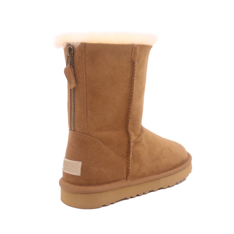 CF-157 Winter Factory Genuine Leather One Button And Bowknot Design shoes women boots economical For Women Wholesale