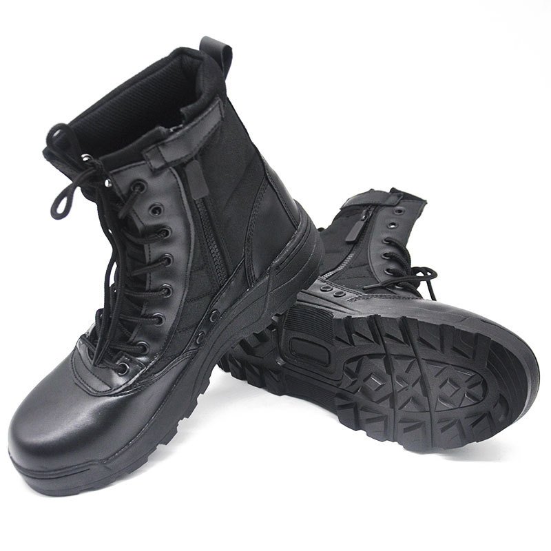 Leather Waterproof Anti-skip Hard-wearing Tactical Boots Combat Boots for Men in Stock Sales Promotion Cheap Black OEM CN;JIA