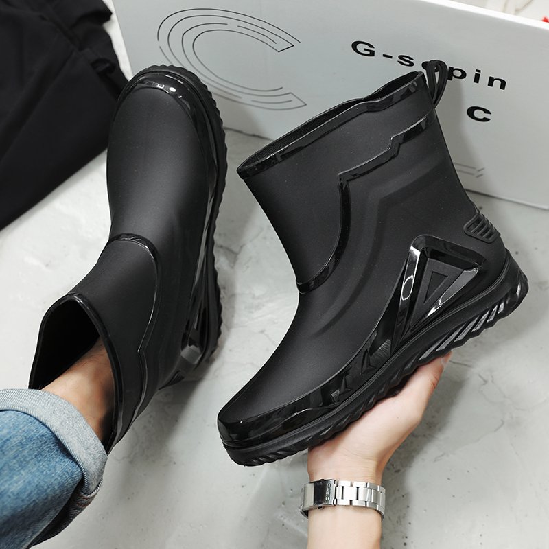 Men's boots waterproof and non-slip outdoor fishing kitchen site labor protection rubber boots factory wholesale.