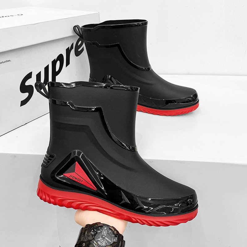 Men's boots waterproof and non-slip outdoor fishing kitchen site labor protection rubber boots factory wholesale.