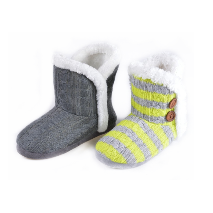 Wholesale Price Custom Knitted Fabric Warm Winter Indoor Slippers Floor Boots For Women Girls