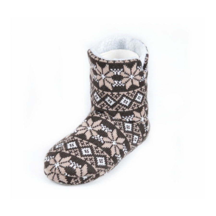 Wholesale Price Custom Knitted Fabric Warm Winter Indoor Slippers Floor Boots For Women Girls