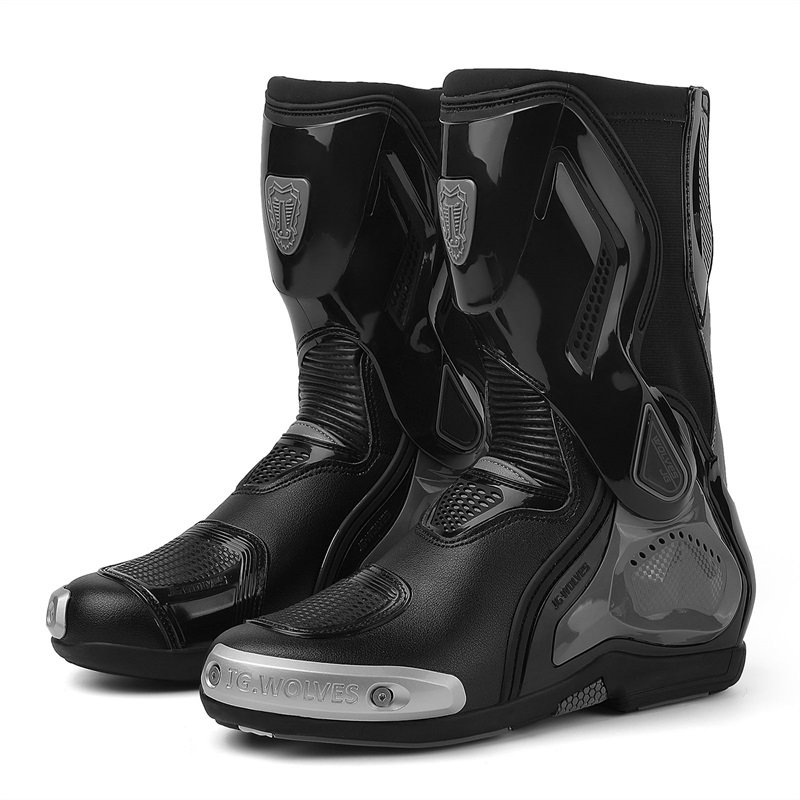 Custom Logo Motorbike Shoes Break Biker Waterproof Riding Shoes Manufacturers Leather Motorcycle Boots for Men
