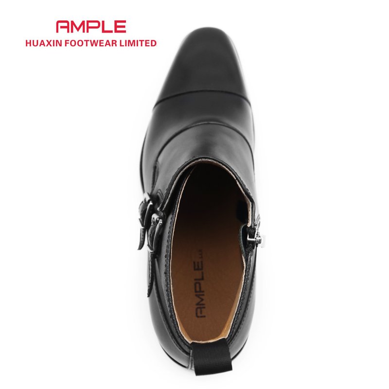 AMPLE Genuine leather comfortable Monk buckles boots men boots casual leather boots for men