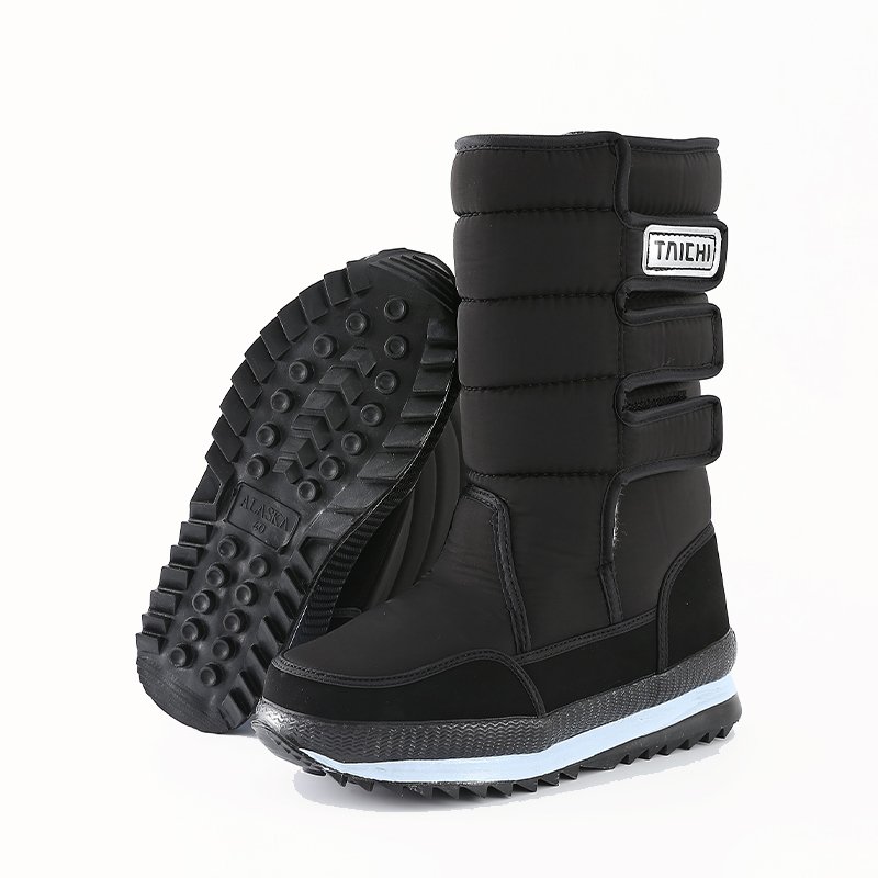 Fashion Winter Outdoor Travel Waterproof Anti slip Thickened Warm High Top Mid length Snow Boots For Men And Women